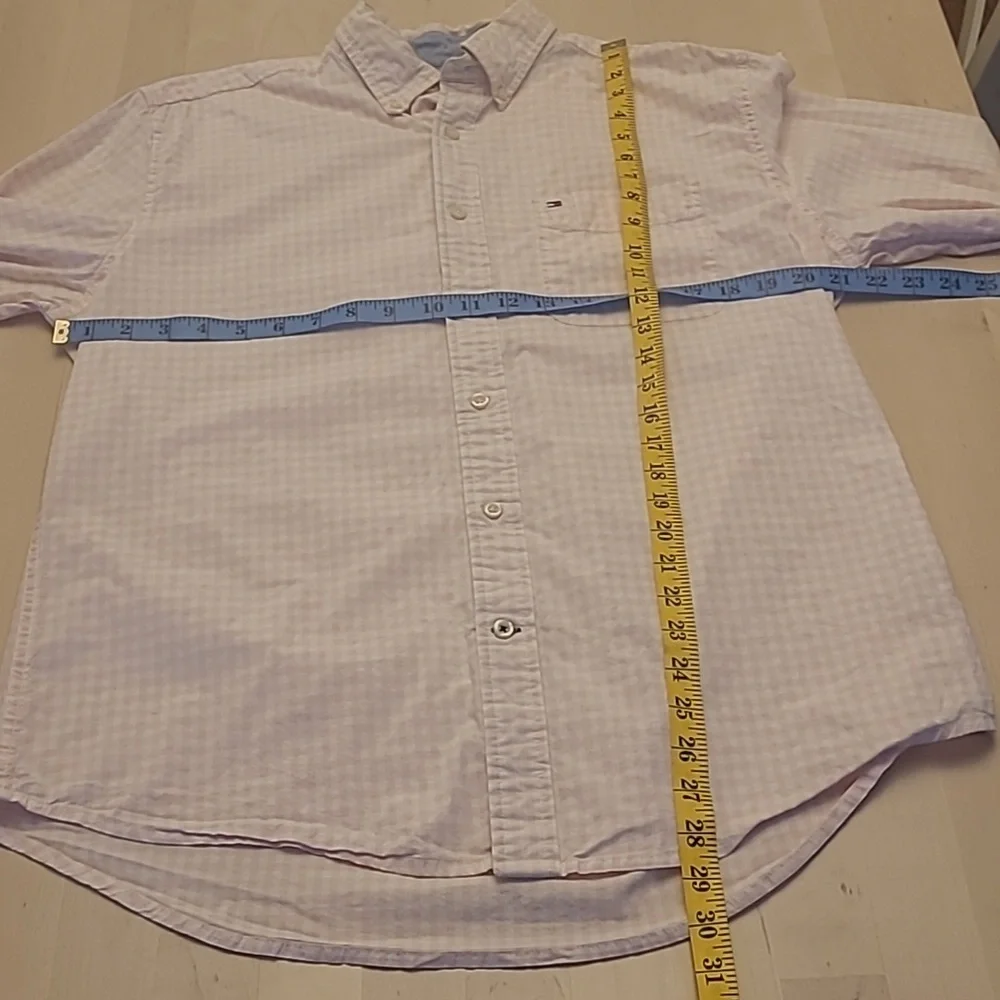 LIKE NEW Tommy Hilfiger Gingham Pink and White Button Down Shirt - Picture 4 of 11